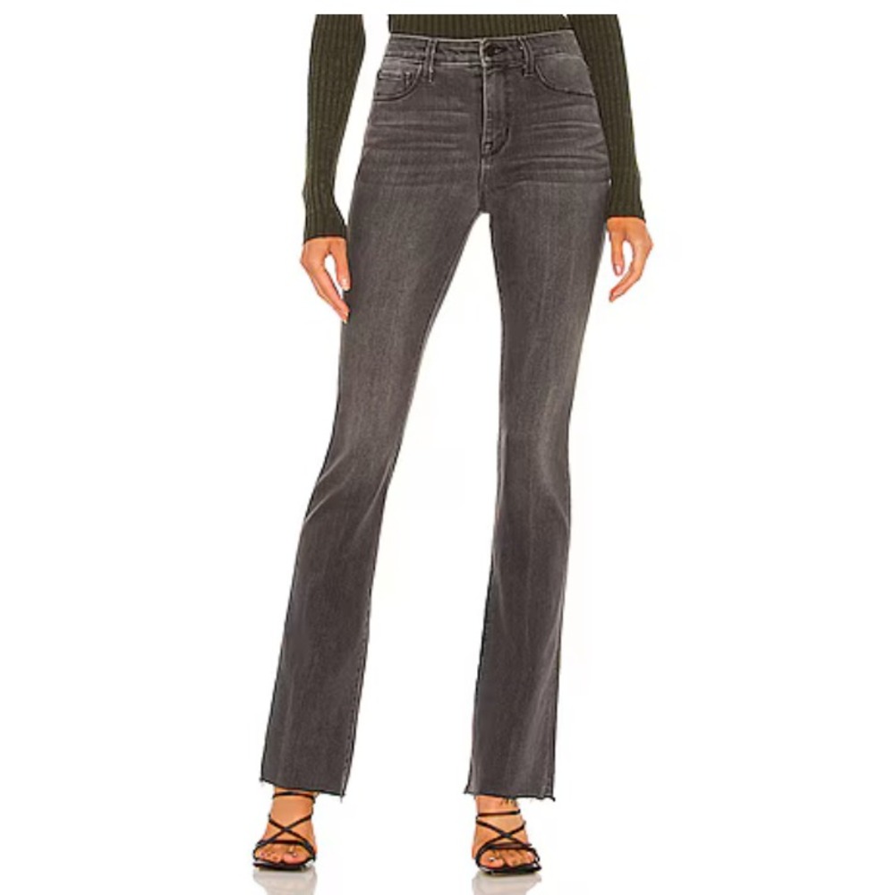 LAgence Ruth High Rise Straight Jeans Womens 28 Vintage Gray Raw Hem Full Length